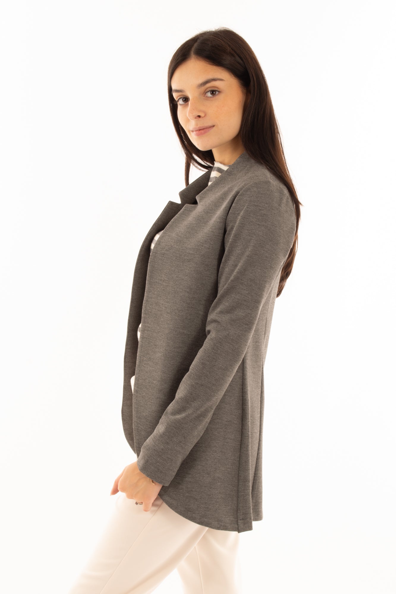 Giacca aperta Susy mix - Grigio