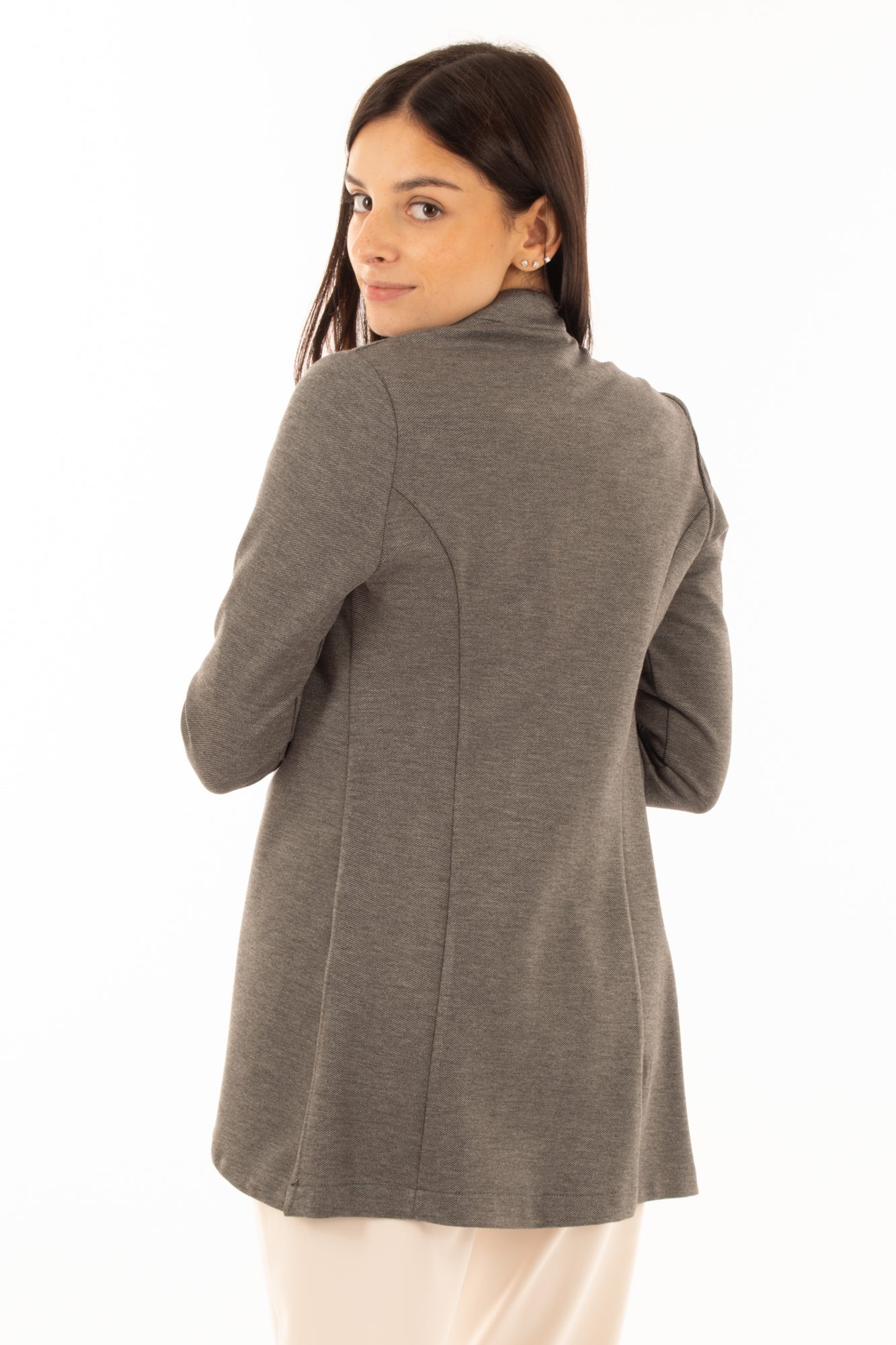 Giacca aperta Susy mix - Grigio