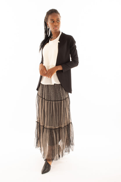 Giacca aperta Susy mix - Nero