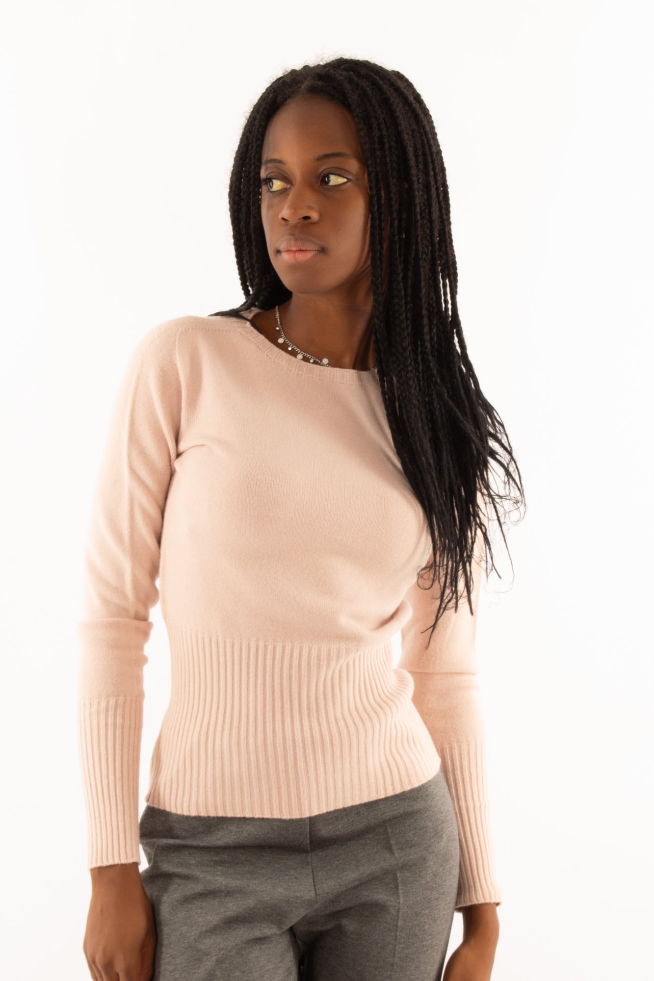 Maglione con fascia a coste Susy mix - Rosa