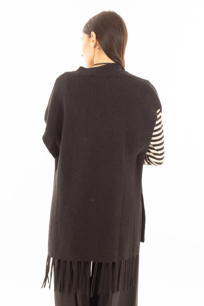 Maglione smanicato Susy mix - Nero