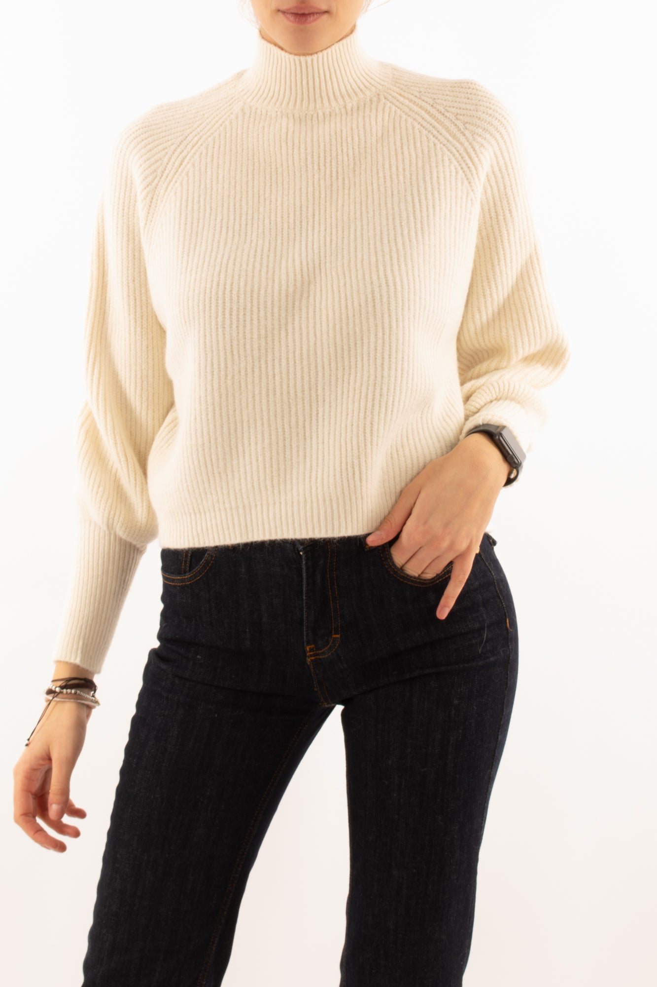 Maglione a lupetto Susy mix - Crema