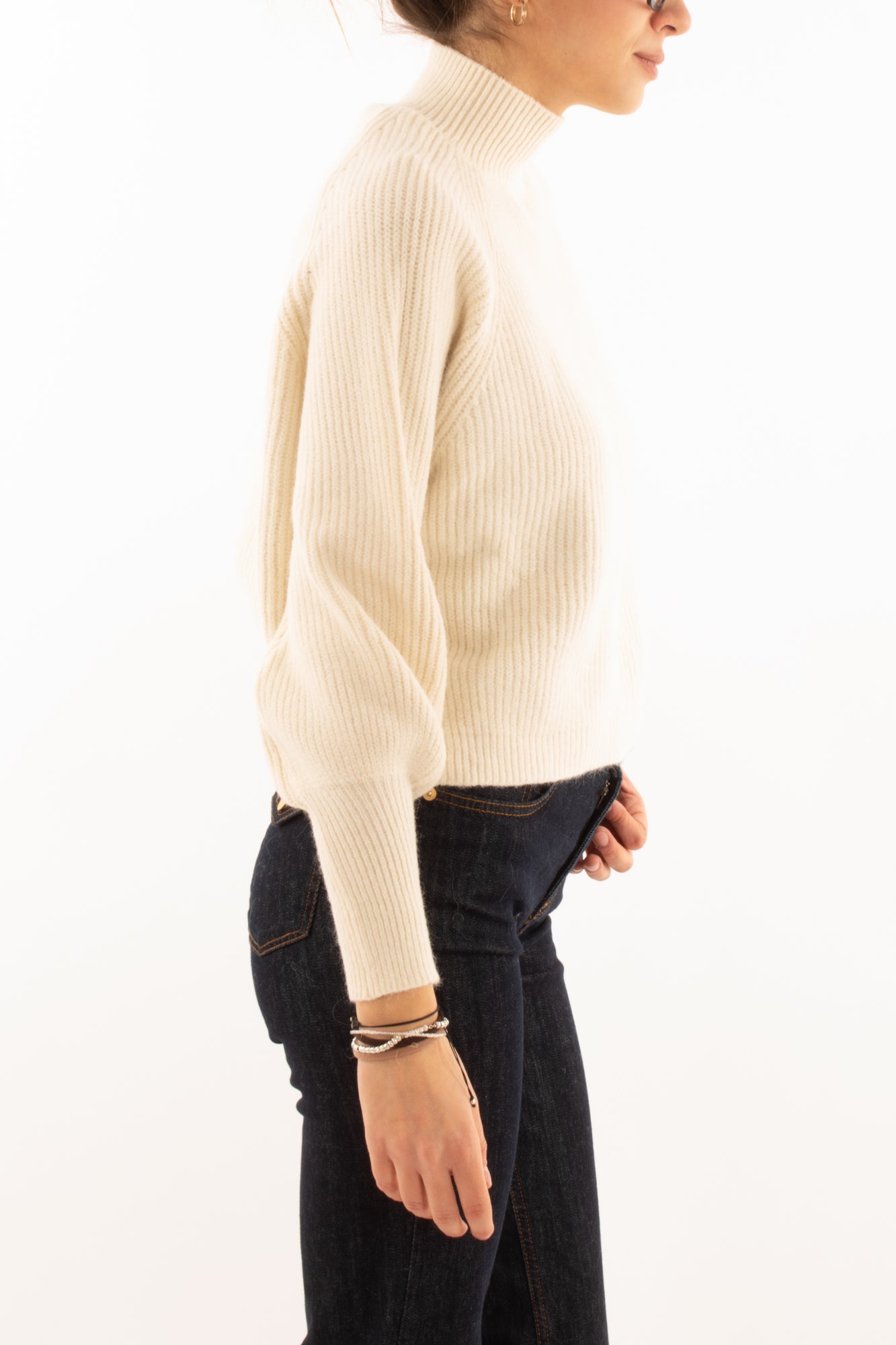 Maglione a lupetto Susy mix - Crema