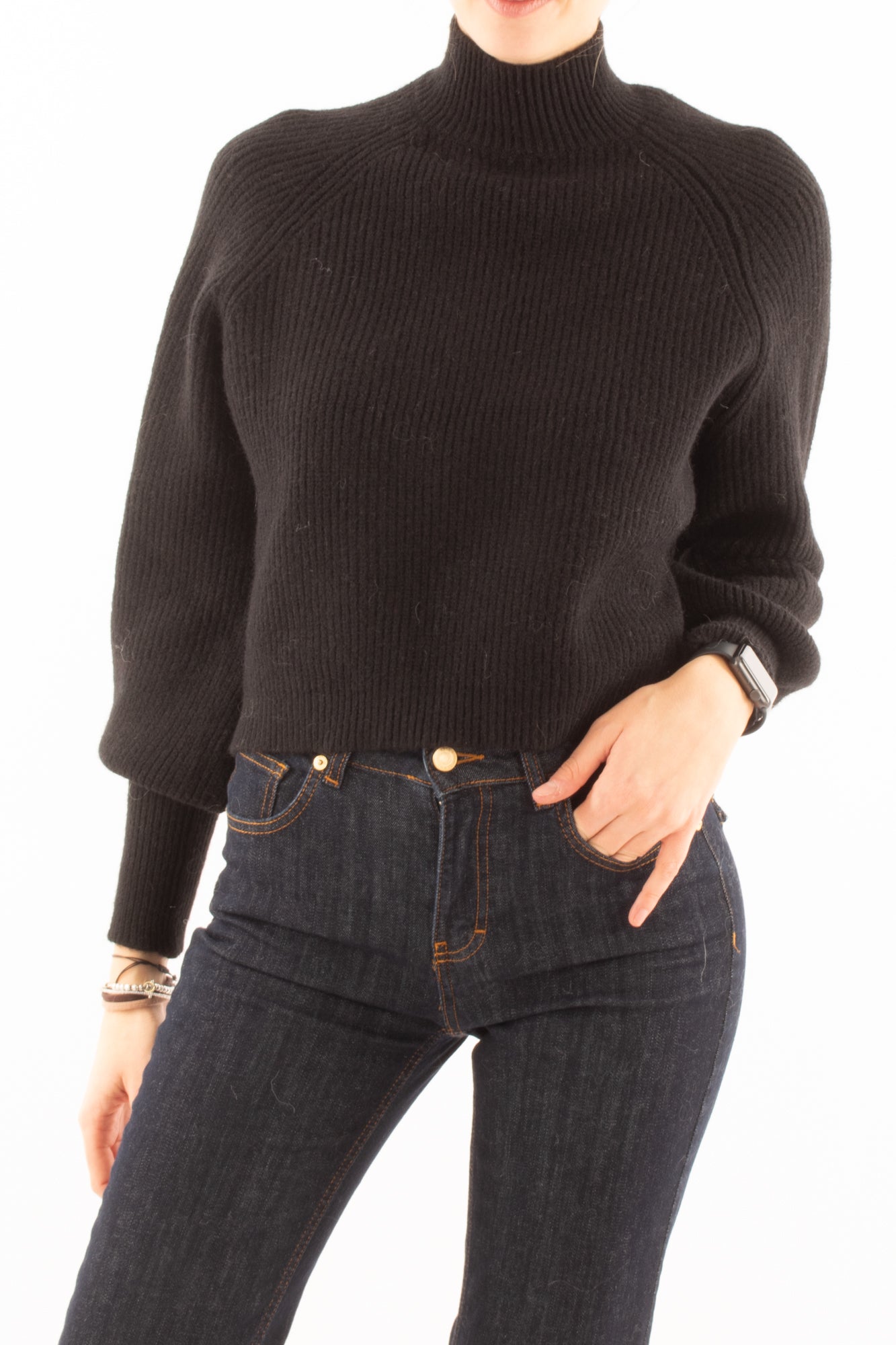 Maglione a lupetto Susy mix - Nero