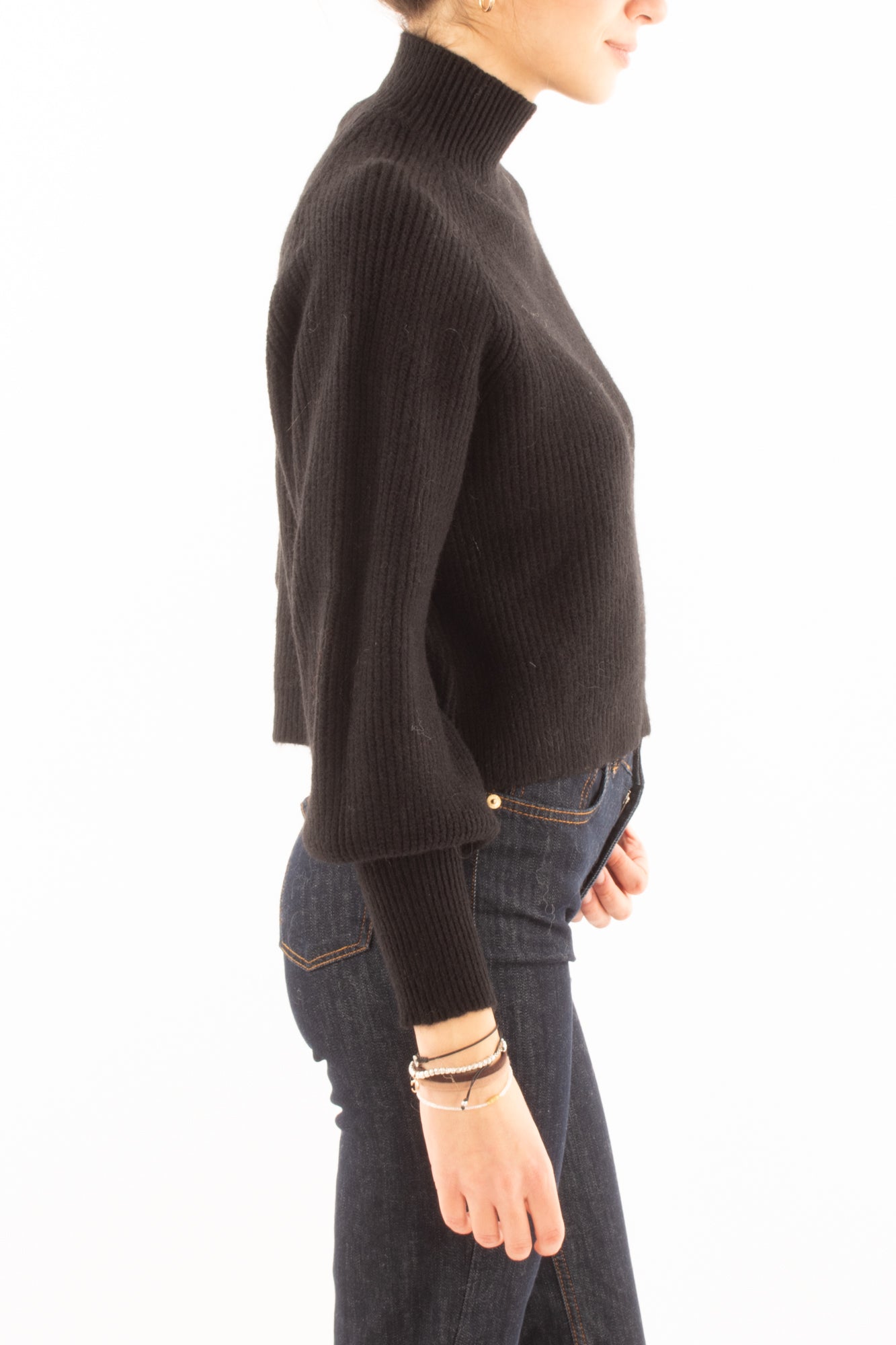 Maglione a lupetto Susy mix - Nero