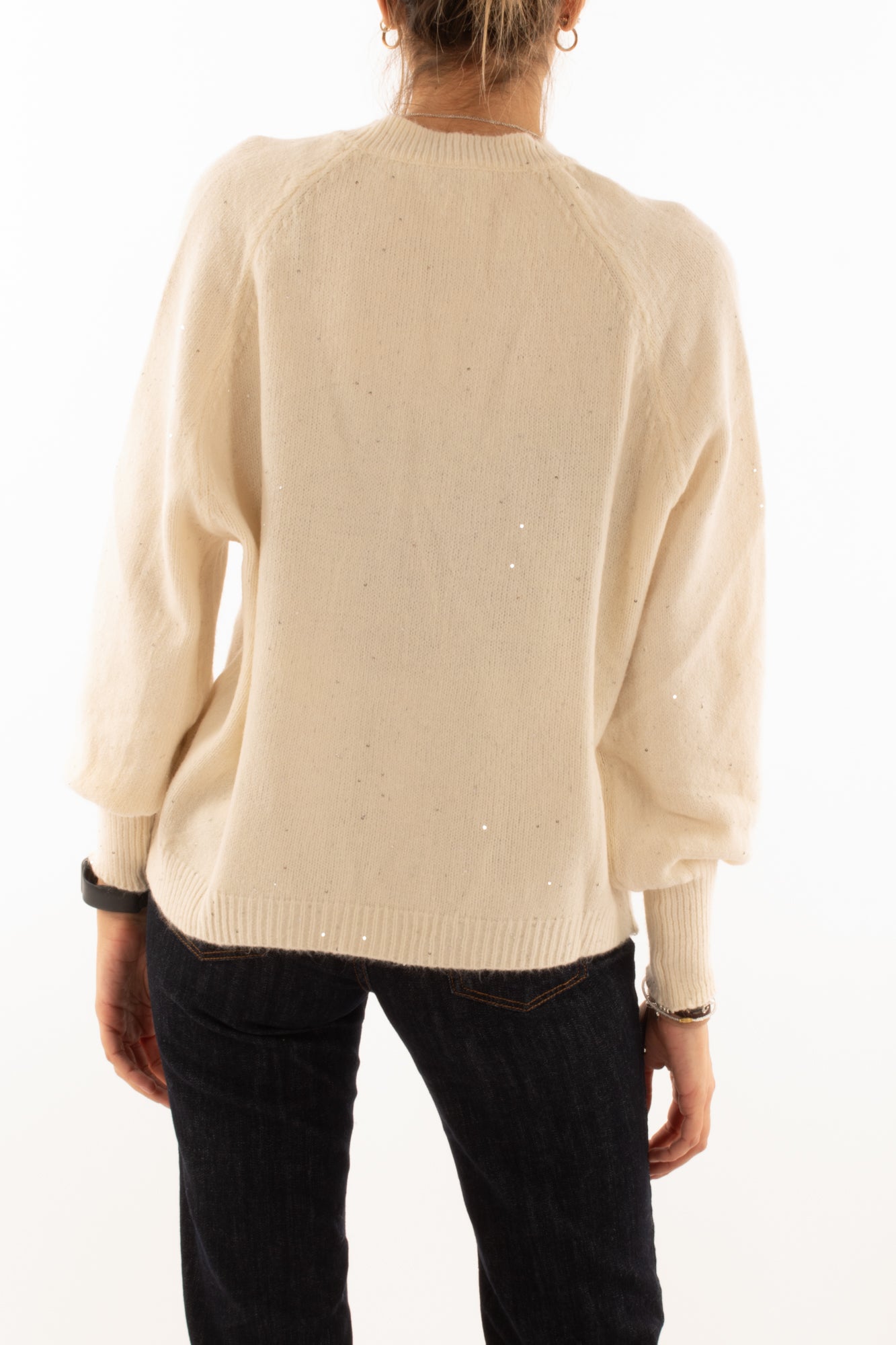 Maglione con paillettes Susy mix - Crema