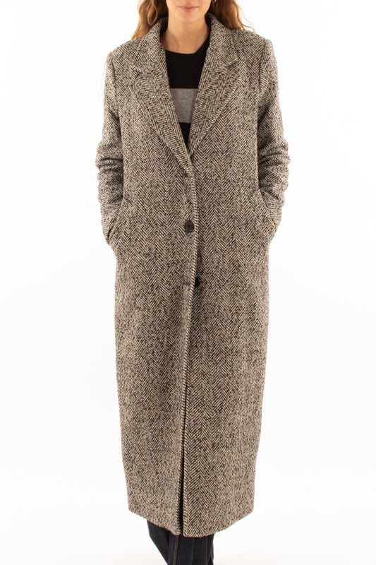 Capotto spinato Susy mix - Nero