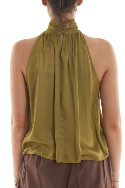 Top smanicato e incrociato da Donna Angela davis - Olio