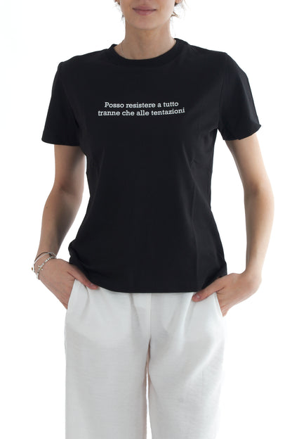 T-shirt con scritte da Donna Angela davis - Nero