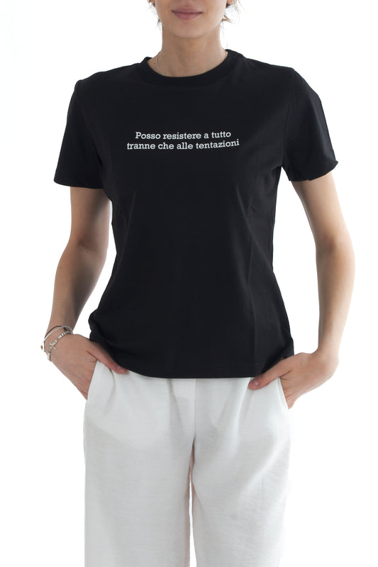 T-shirt con scritte da Donna Angela davis - Nero