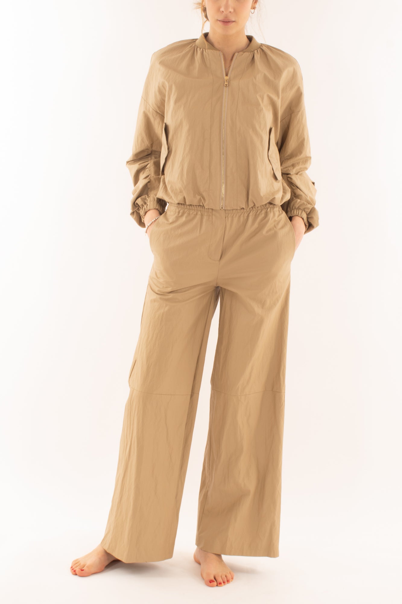 ANGELA DAVIS Pantalone in ecopelle a palazzo da Donna Angela davis - Beige Beige