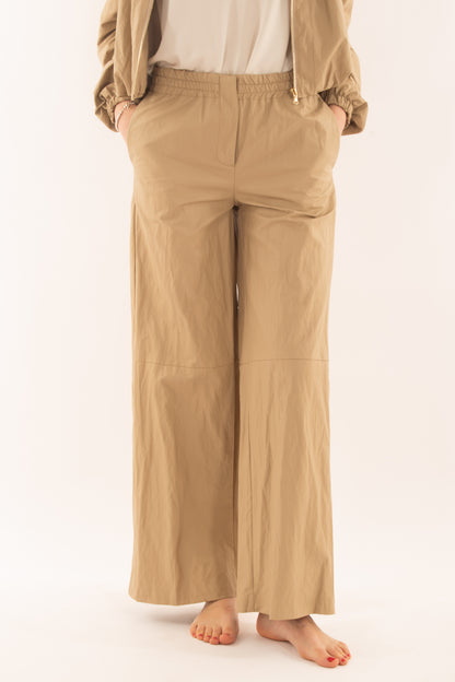Pantalone in ecopelle a palazzo da Donna Angela davis - Beige