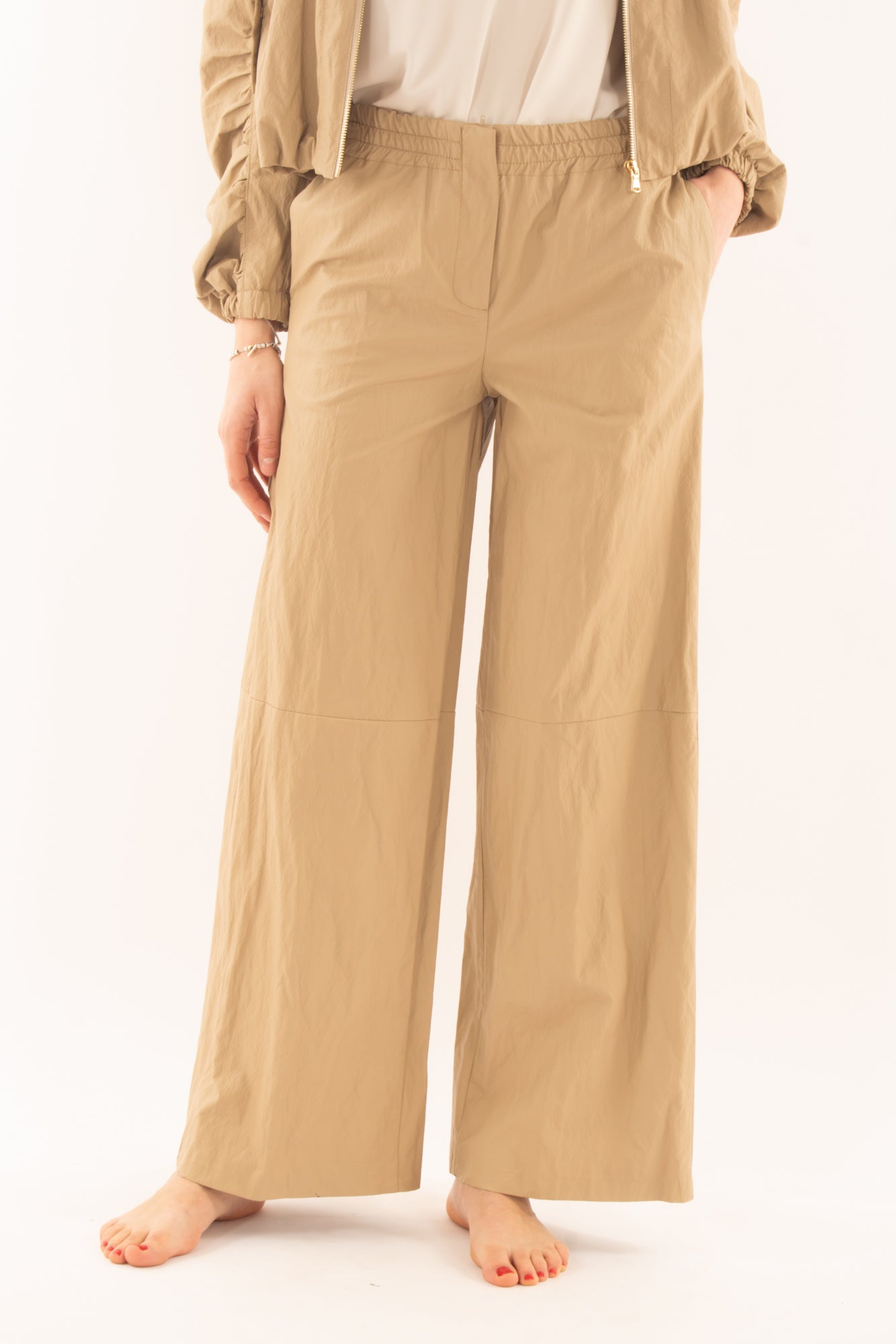 ANGELA DAVIS Pantalone in ecopelle a palazzo da Donna Angela davis - Beige Beige