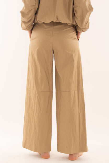 Pantalone in ecopelle a palazzo da Donna Angela davis - Beige