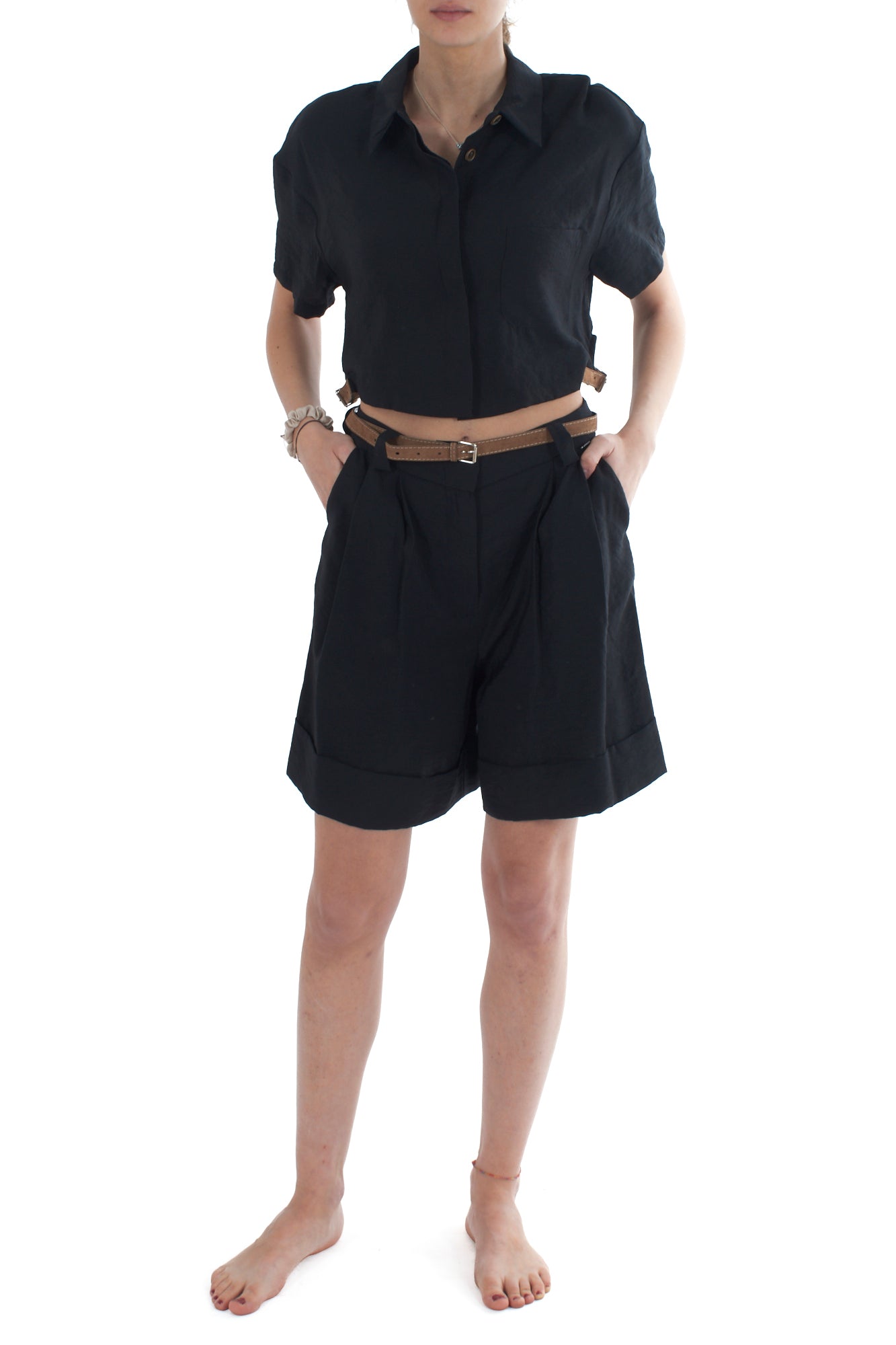 Completo blusa + short da Donna Dixie - Nero