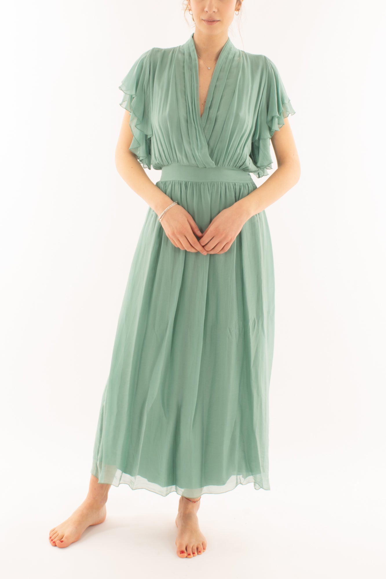 Abito con scollo a v da Donna Dixie - Mirtillo