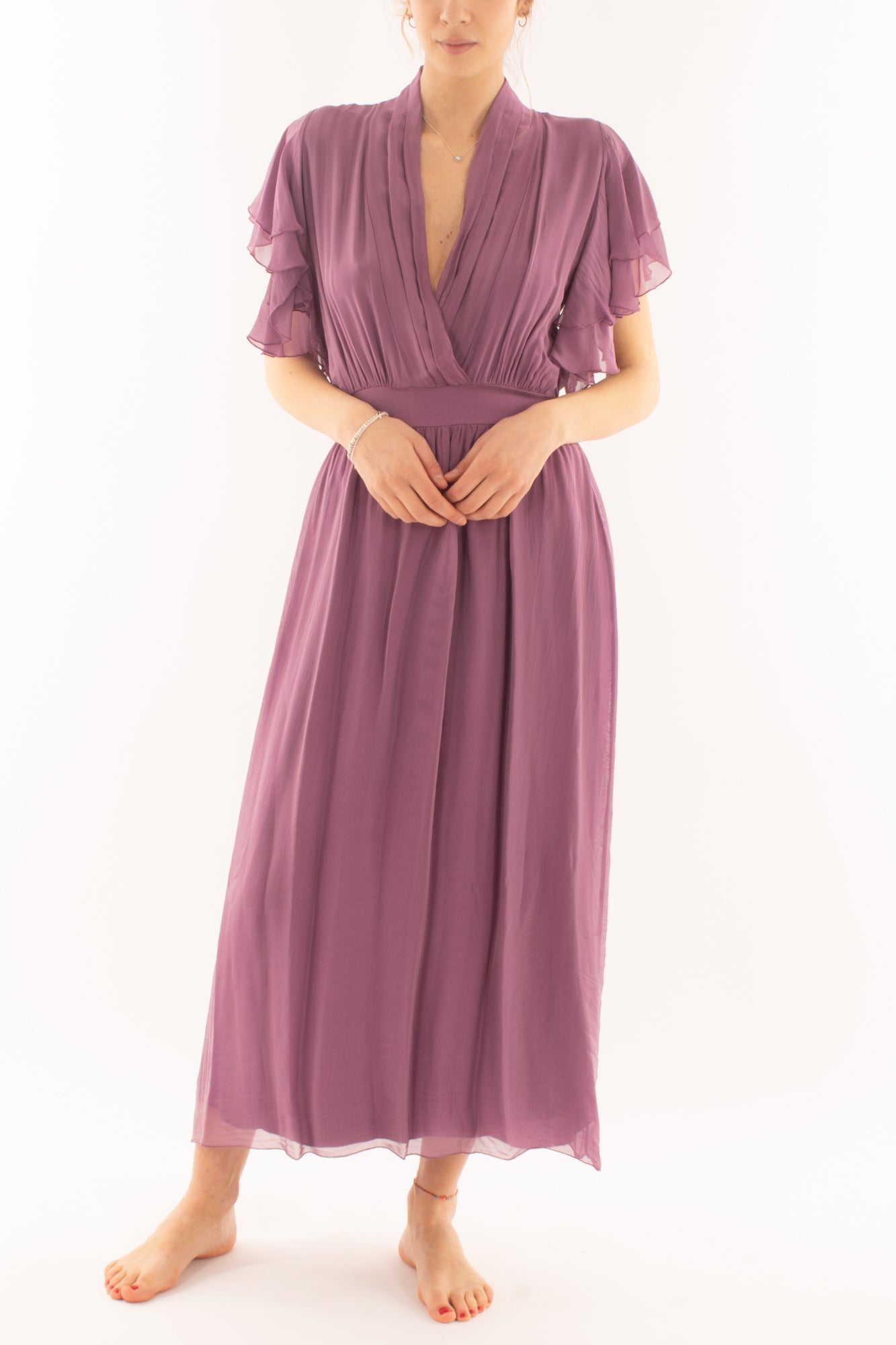 Abito con scollo a v da Donna Dixie - Mirtillo