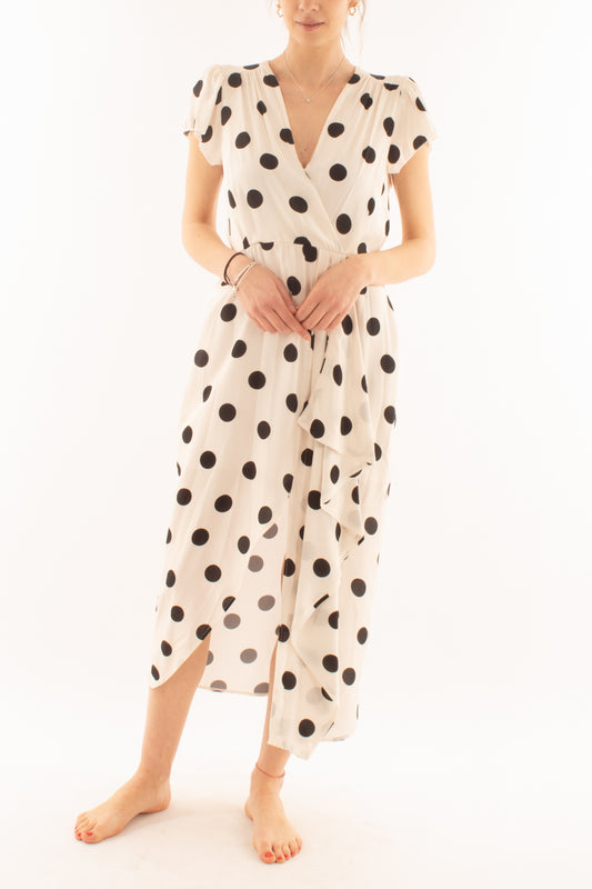 Abito a pois da Donna Dixie - Latte