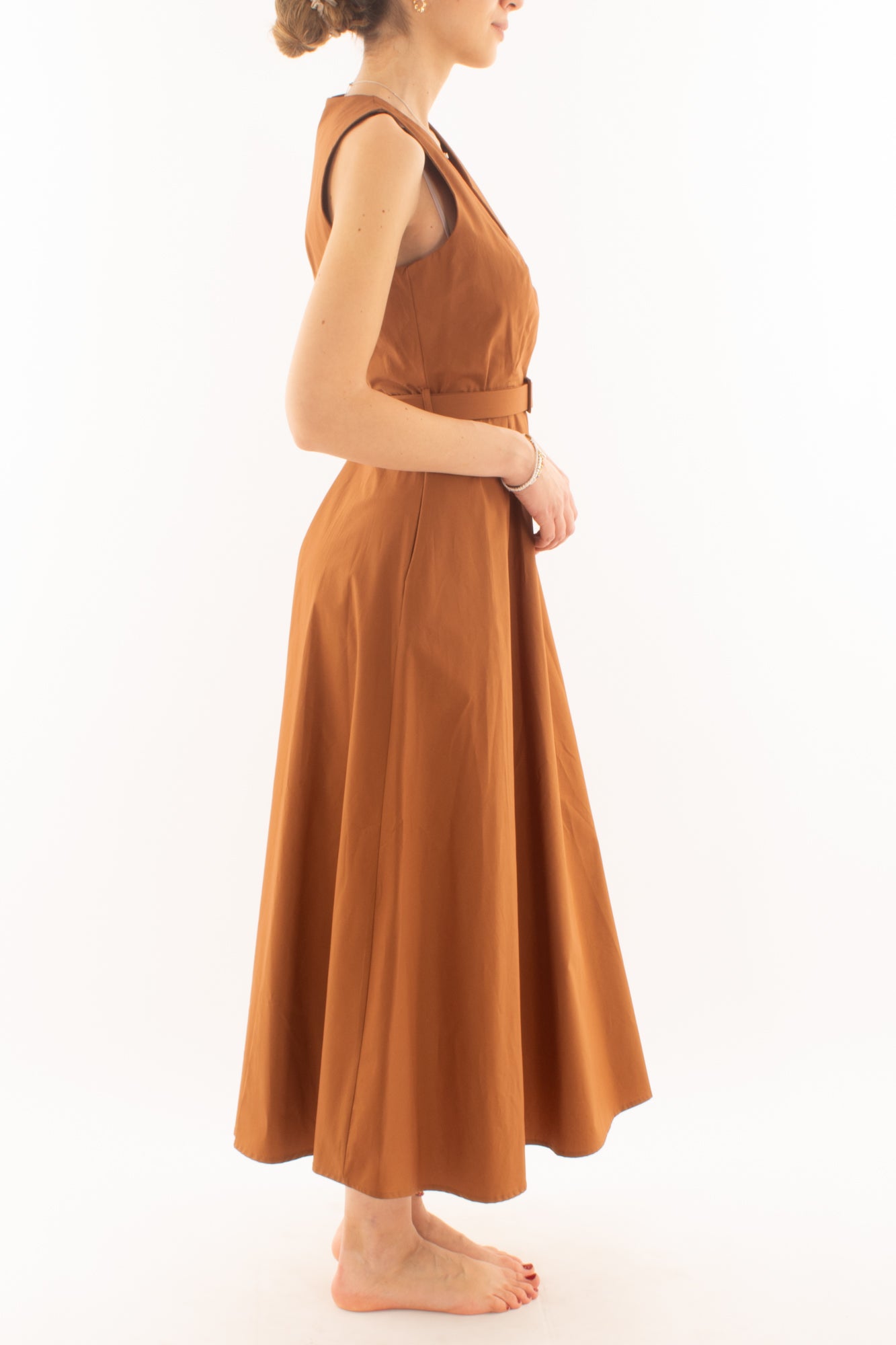 Abito lungo smanicato da Donna Dixie Cognac