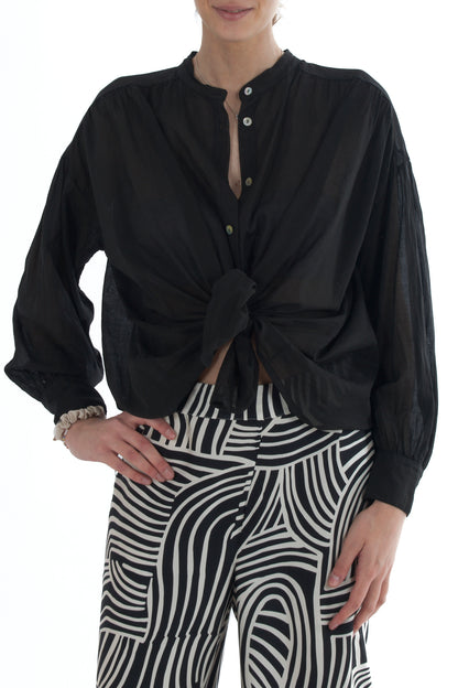 DIXIE Camicia in mussola da Donna Dixie - Nero Nero