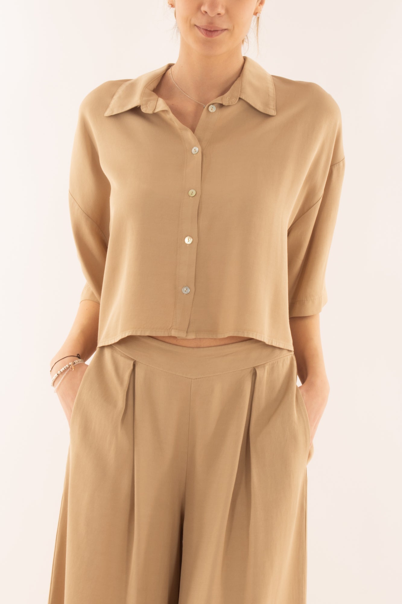 Camicia corta da Donna Dixie - Sabbia