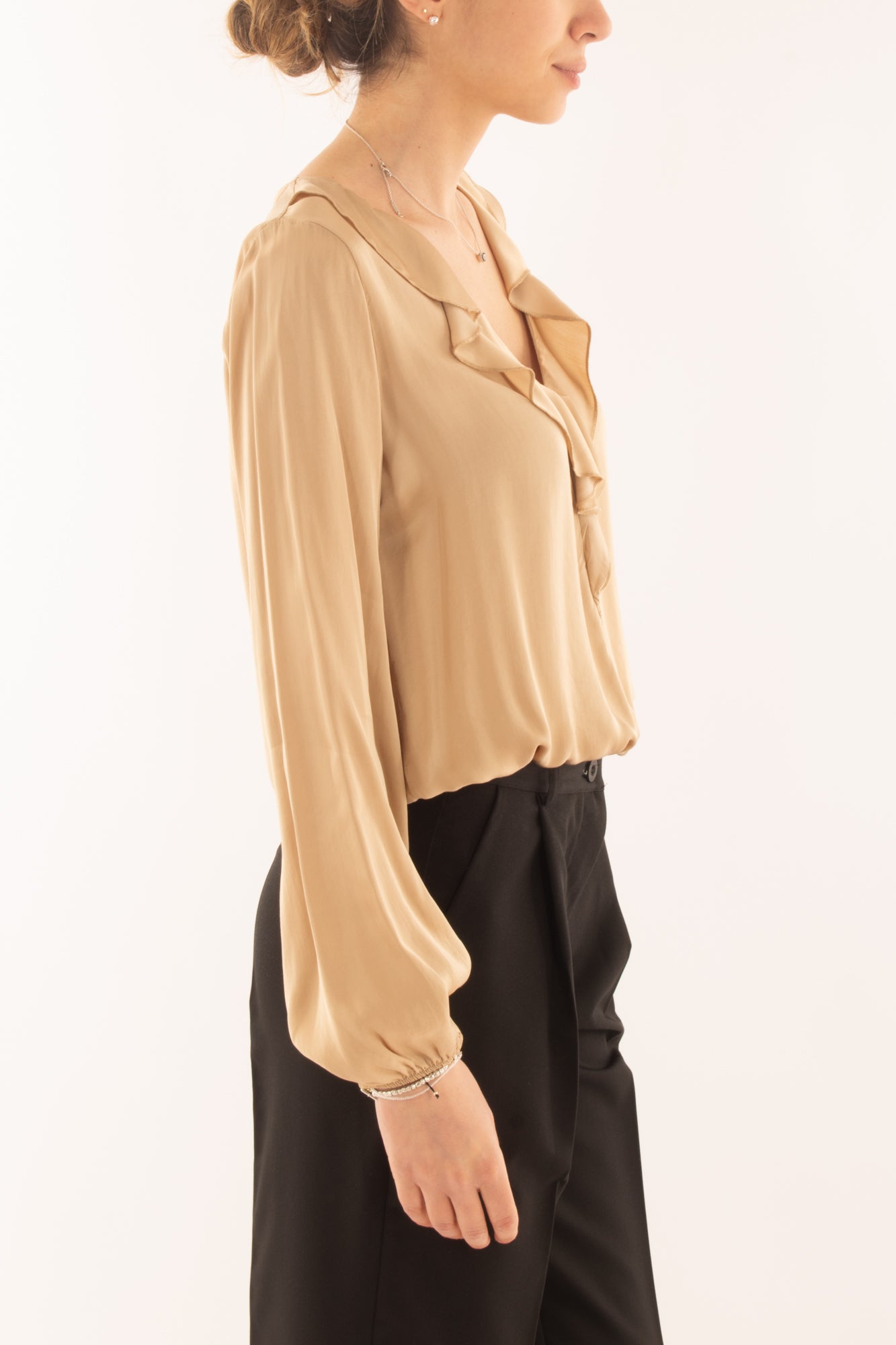 DIXIE Blusa a v da Donna Dixie - Sabbia Sabbia