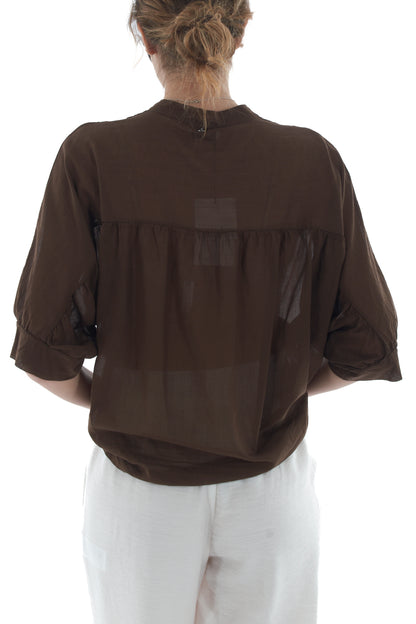 camicia coreana da Donna Dixie - caffè