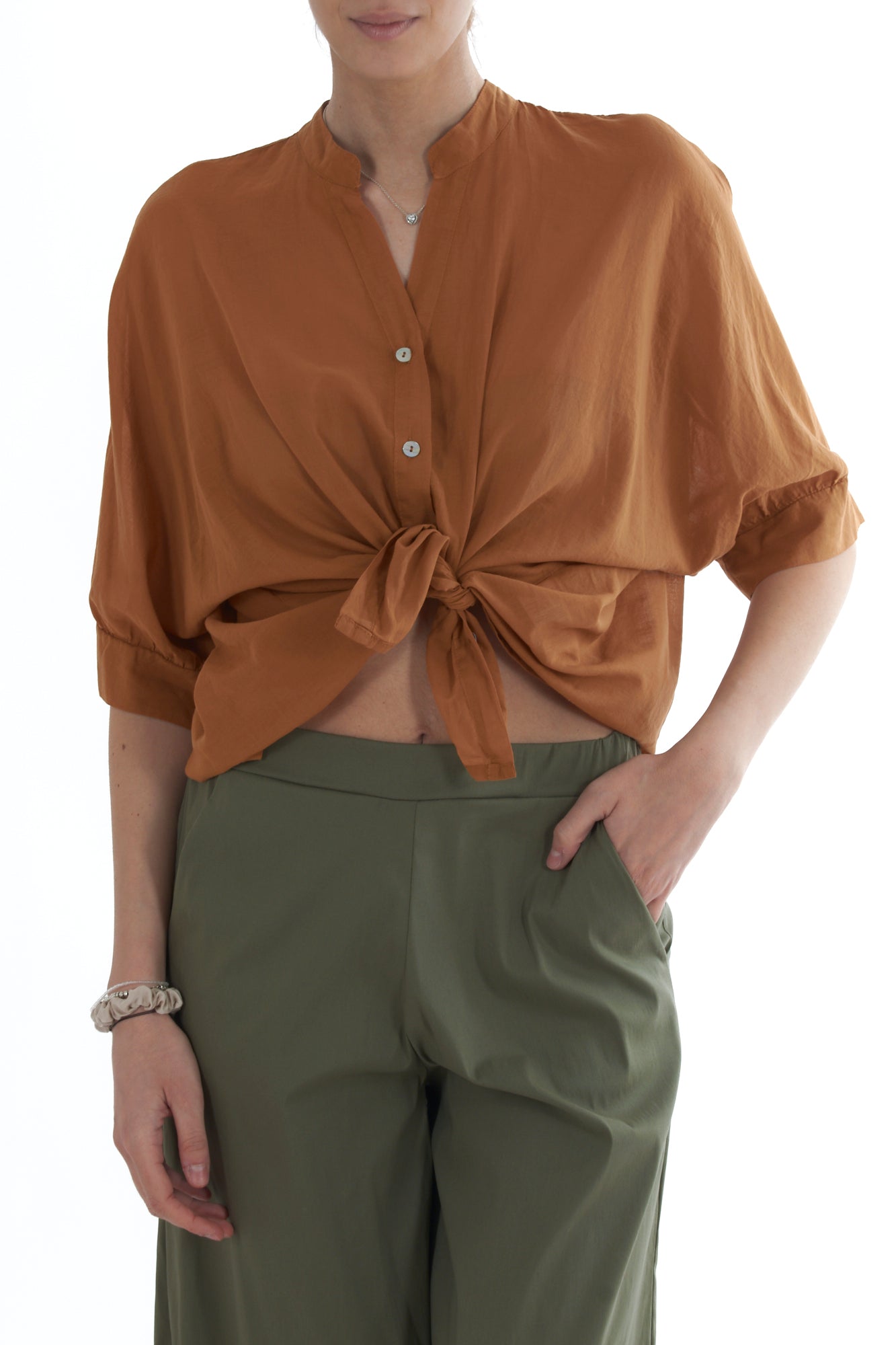 camicia coreana da Donna Dixie - Terra