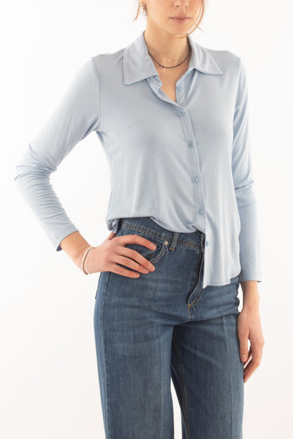 Camicia in jersey da Donna Dixie - Celeste