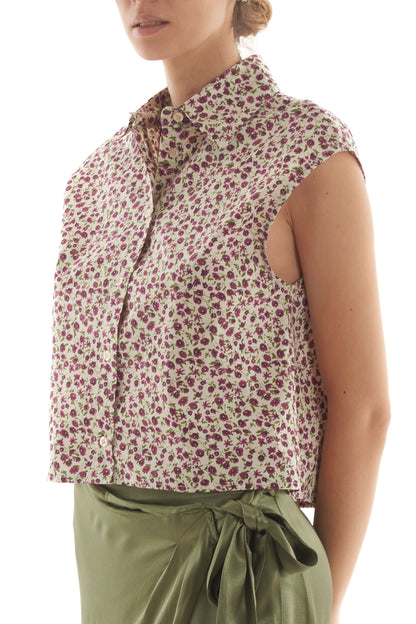 camicia corta smanicata da Donna Dixie - Antique