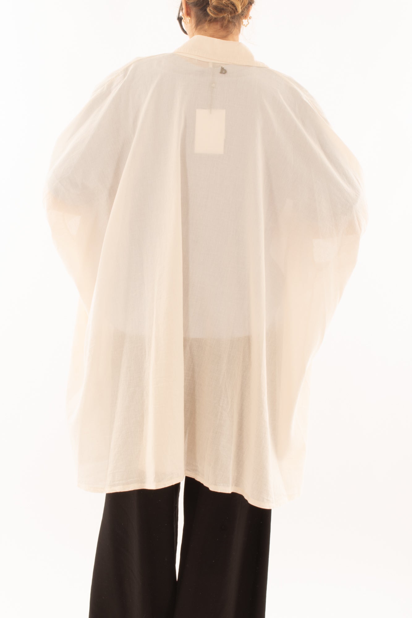 Camicia lunga in mussola di cotone da Donna Dixie - Bianco