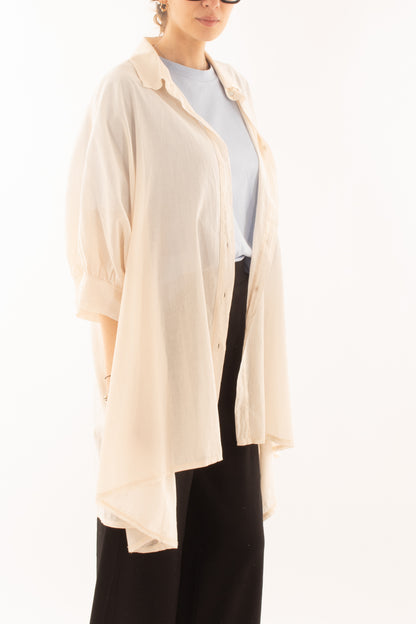 Camicia lunga in mussola di cotone da Donna Dixie - Bianco