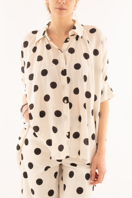 DIXIE Camicia a pois da Donna Dixie - Latte Latte