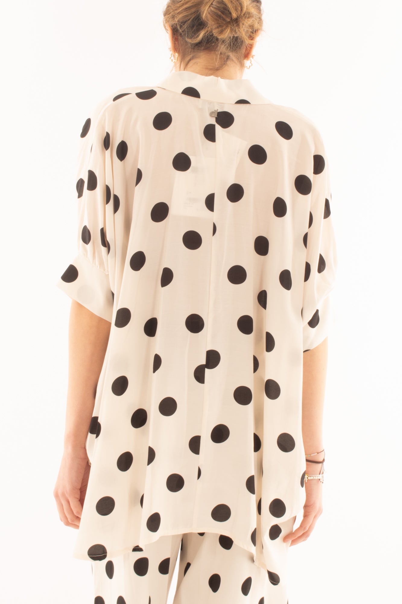 Camicia a pois da Donna Dixie - Latte