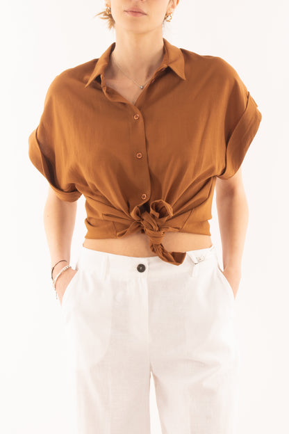 Camicia manica corta da Donna Dixie - Cognac