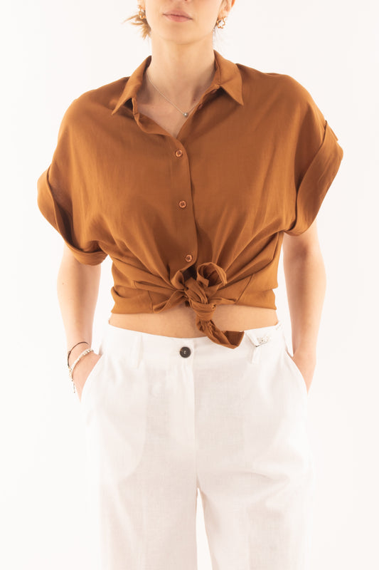 Camicia manica corta da Donna Dixie - Cognac