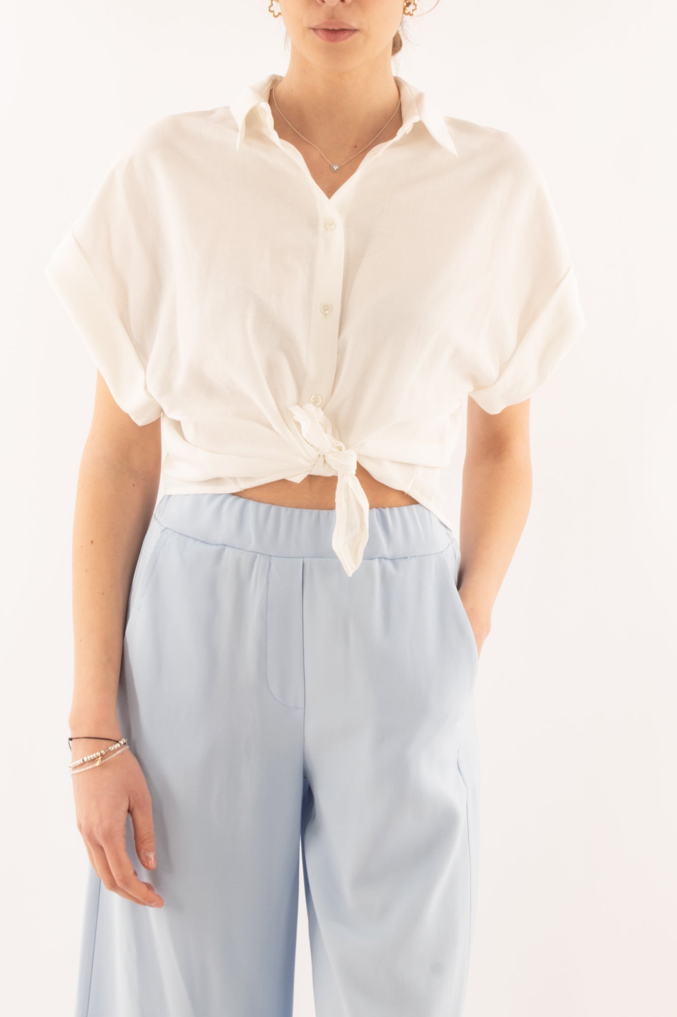 Camicia manica corta da Donna Dixie - Latte