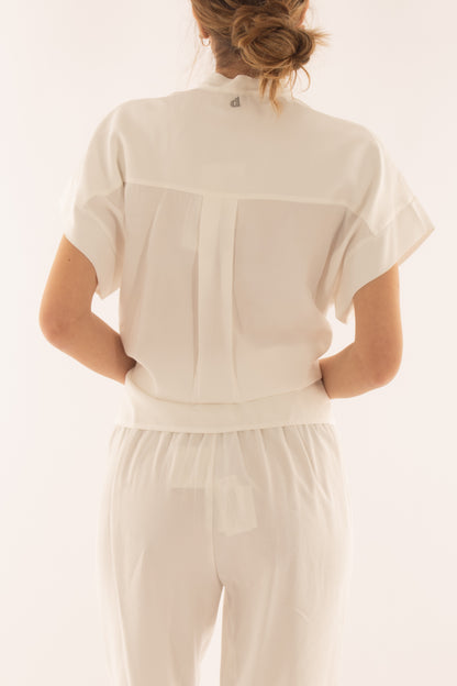 Camicia mezza manica con tasche da Donna Dixie - Latte