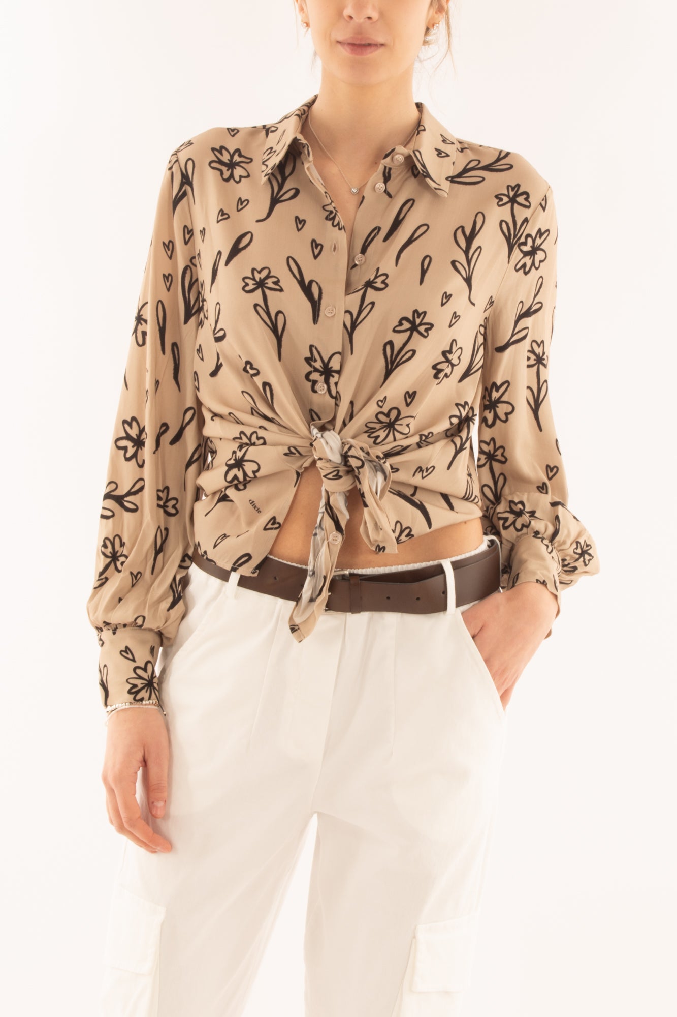 Camicia fantasia da Donna Dixie - Camel