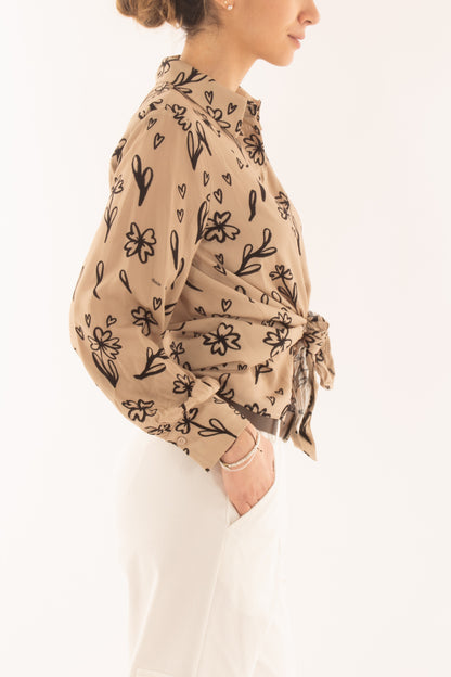 Camicia fantasia da Donna Dixie - Camel