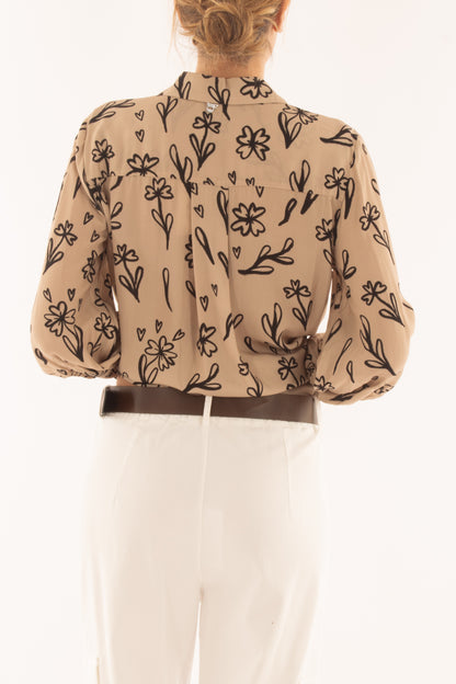 Camicia fantasia da Donna Dixie - Camel