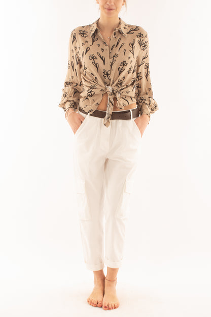 Camicia fantasia da Donna Dixie - Camel