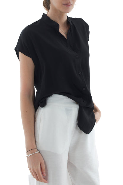 Camicia alla coreana da Donna Dixie - Nero