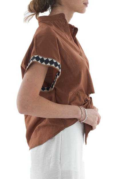 Camicia con profili da Donna Dixie Tabacco