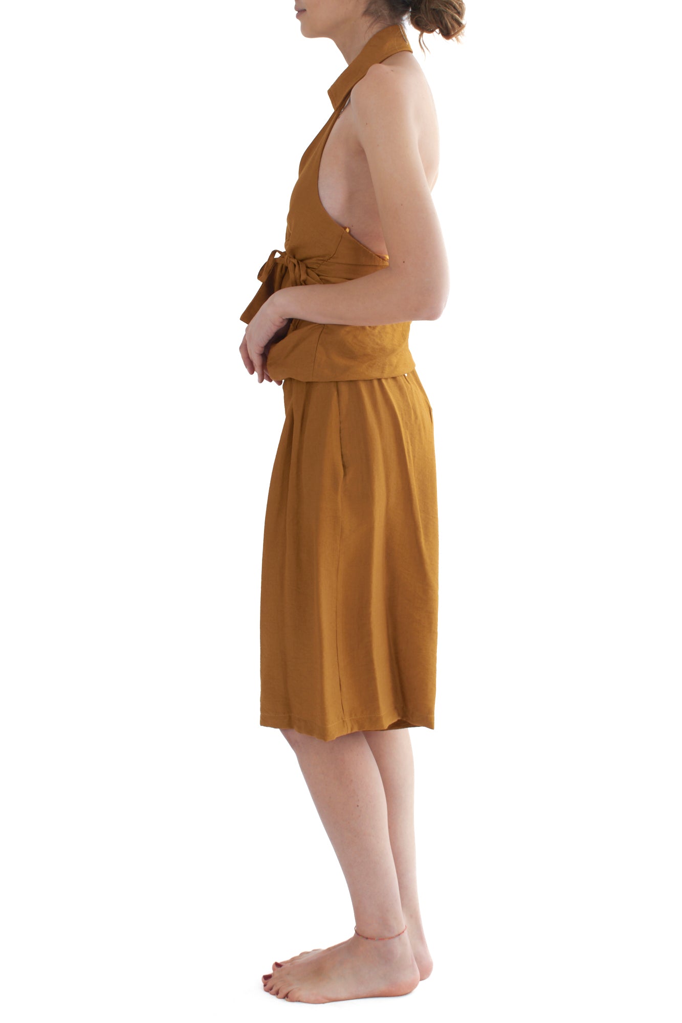 Shorts al ginocchio da Donna Dixie -Ocra