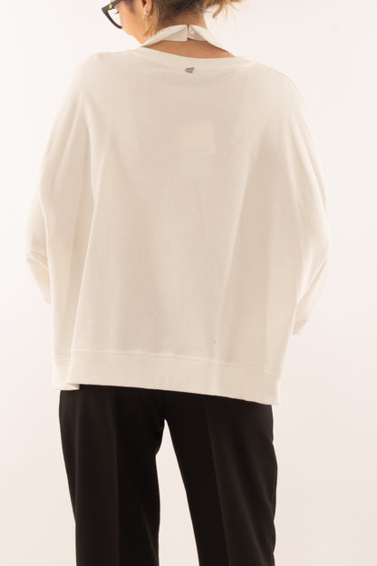 Felpa con colletto da Donna Dixie - Bianco