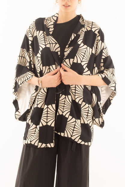 DIXIE Kimono fantasia da Donna Dixie - Nero Nero