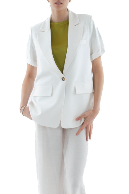 Completo giacca mezze maniche e pantalone da Donna Dixie - Bianco