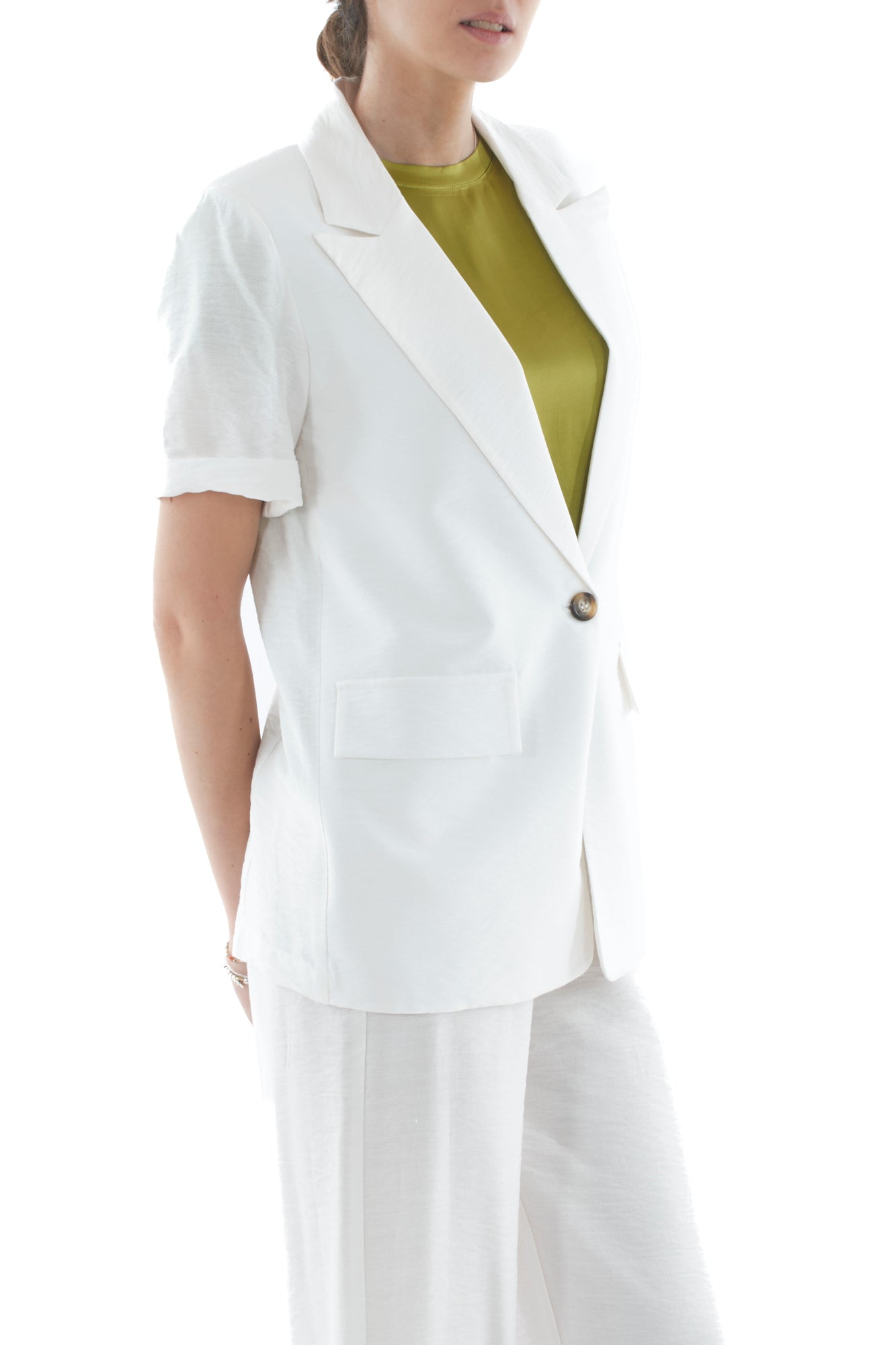 Completo giacca mezze maniche e pantalone da Donna Dixie - Bianco