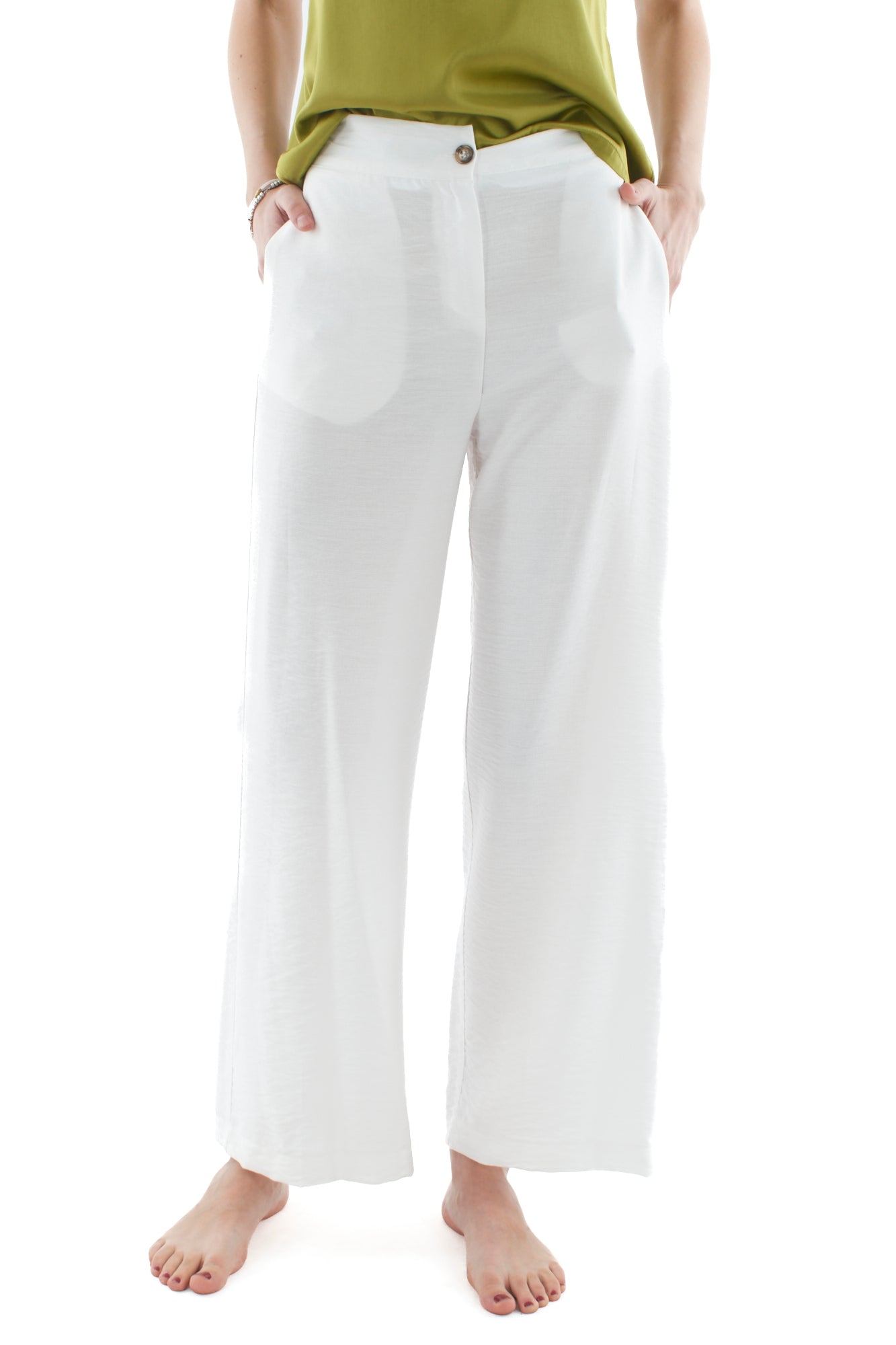 Completo giacca mezze maniche e pantalone da Donna Dixie - Bianco